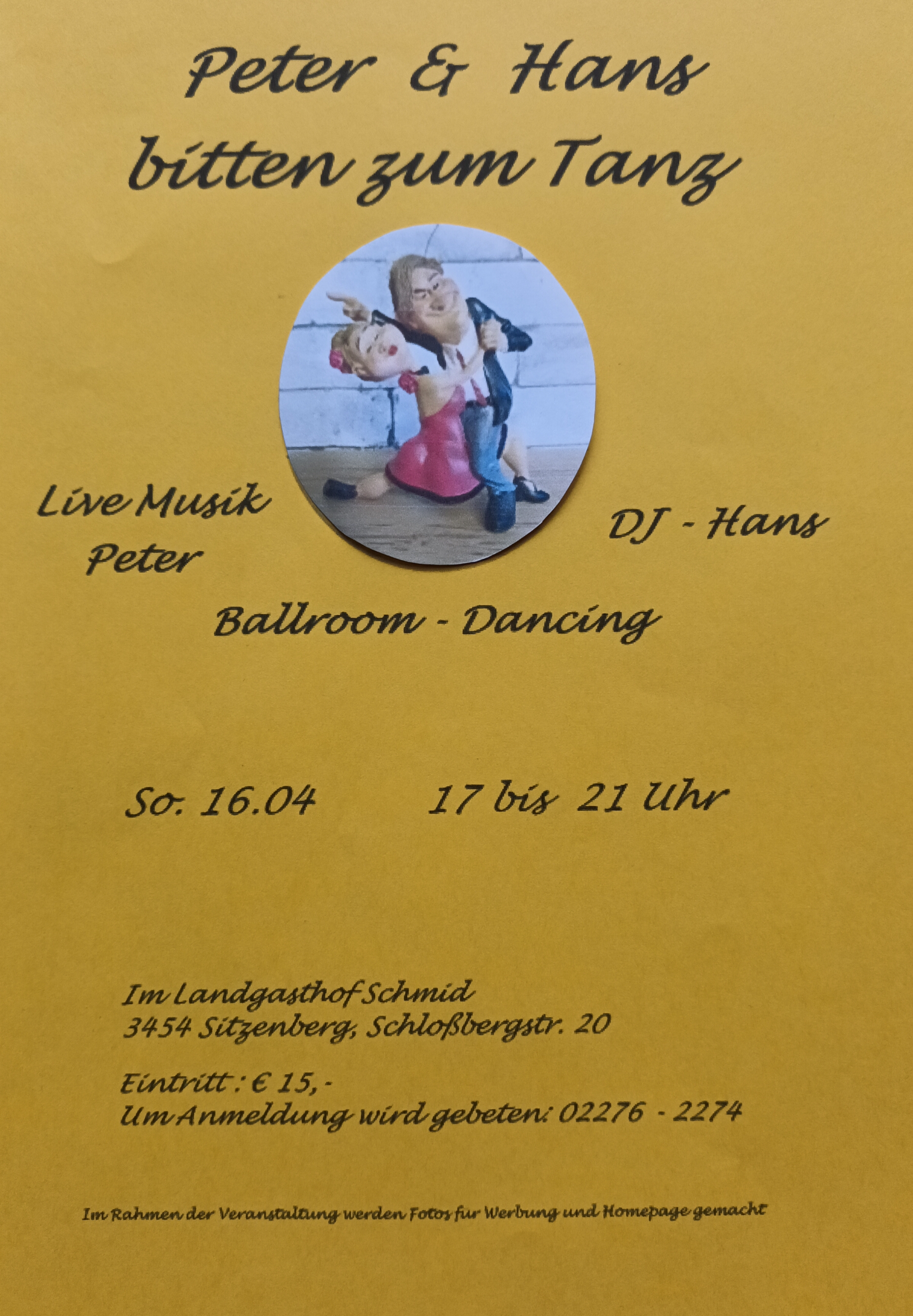 Plakat Peter & Hans bitten zum Tanz